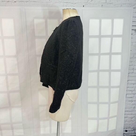 Joe’s black tweed bronze metallic grey hem jacket size medium - Picture 7 of 11